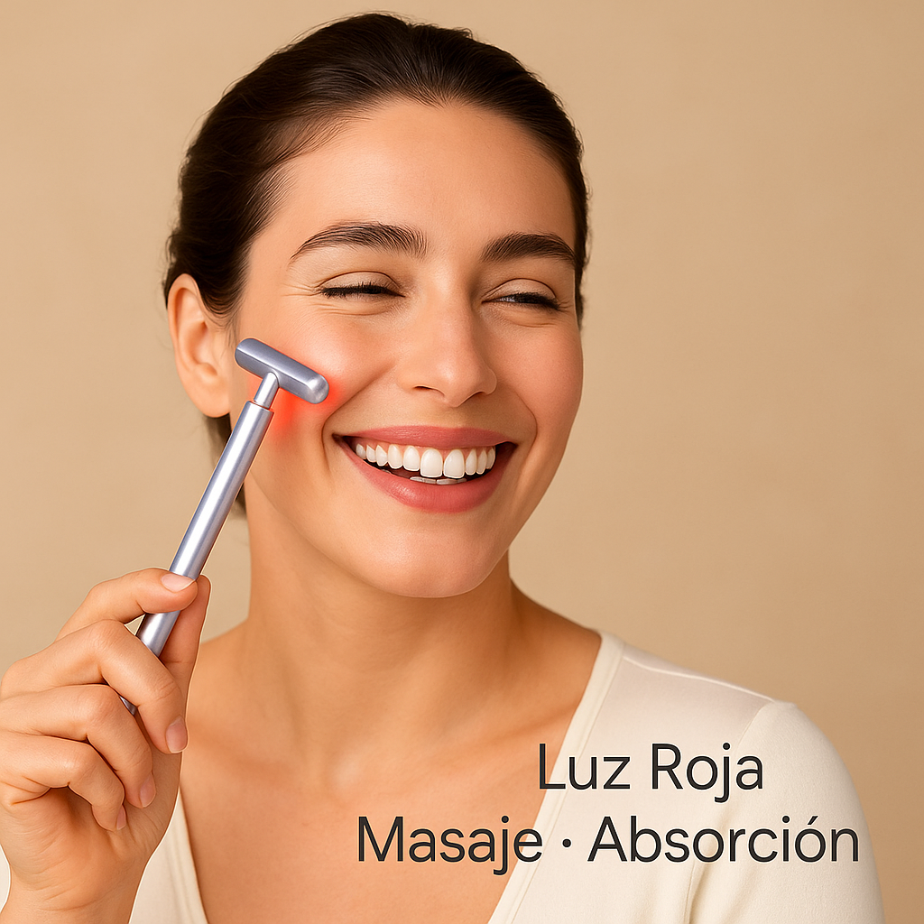 Masajeador Facial 4 en 1 con Luz Roja LED
