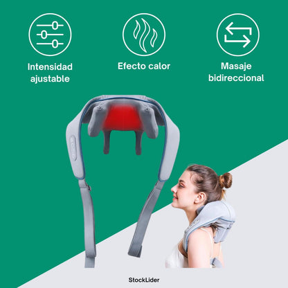 Zensoria™ Manta de Masaje Ergonómica con Calor y 8 Cabezales Shiatsu