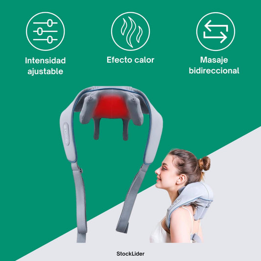 Zensoria™ Manta de Masaje Ergonómica con Calor y 8 Cabezales Shiatsu