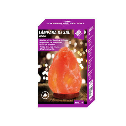 Zensoria™ Lámpara de Sal del Himalaya Natural con Base de Madera
