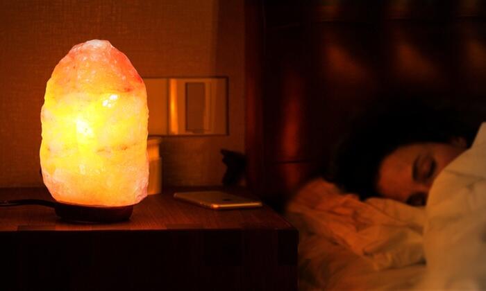 Zensoria™ Lámpara de Sal del Himalaya Natural con Base de Madera