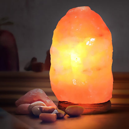 Zensoria™ Lámpara de Sal del Himalaya Natural con Base de Madera